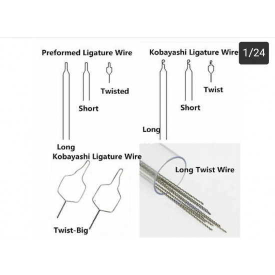 Ligature wire preformed long 15.5 cm , 1000 pcs/tube