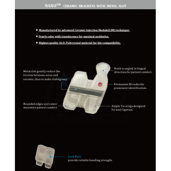 Nano ceramic Bracket with metal slot